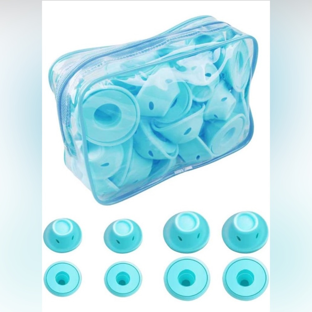 40 Pc. Overnight Curlers. Silicone Hair Rollers for Short & Long Hair.